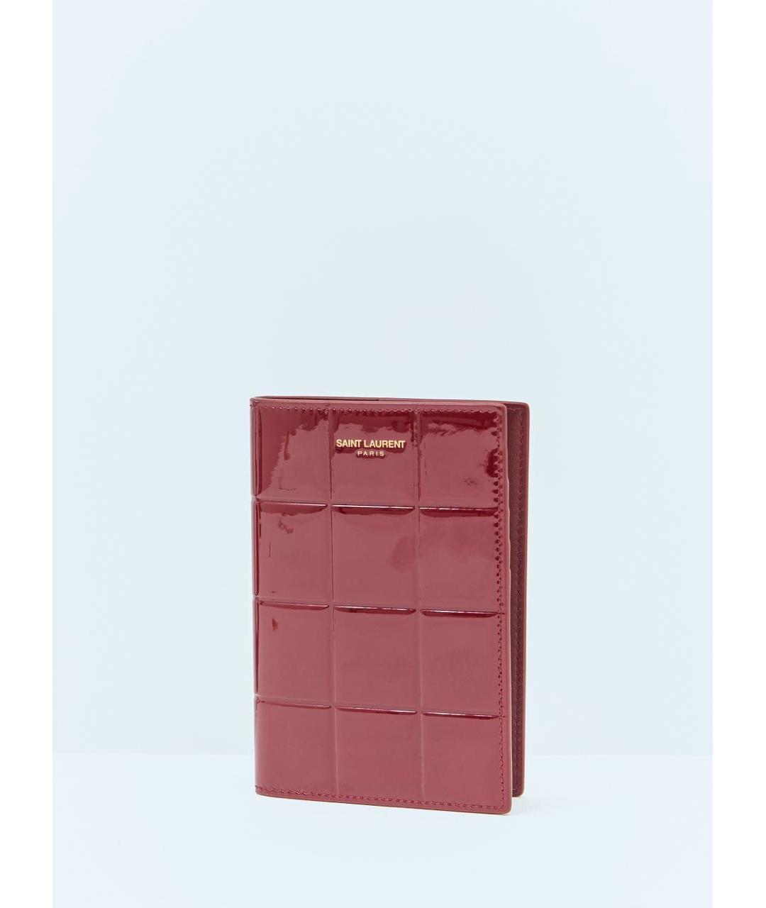 SAINT LAURENT Красный кошелек из лакированной кожи, фото 2