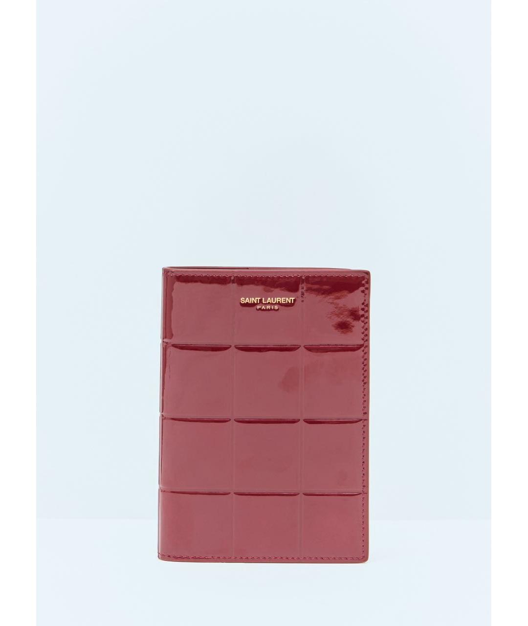 SAINT LAURENT Красный кошелек из лакированной кожи, фото 6