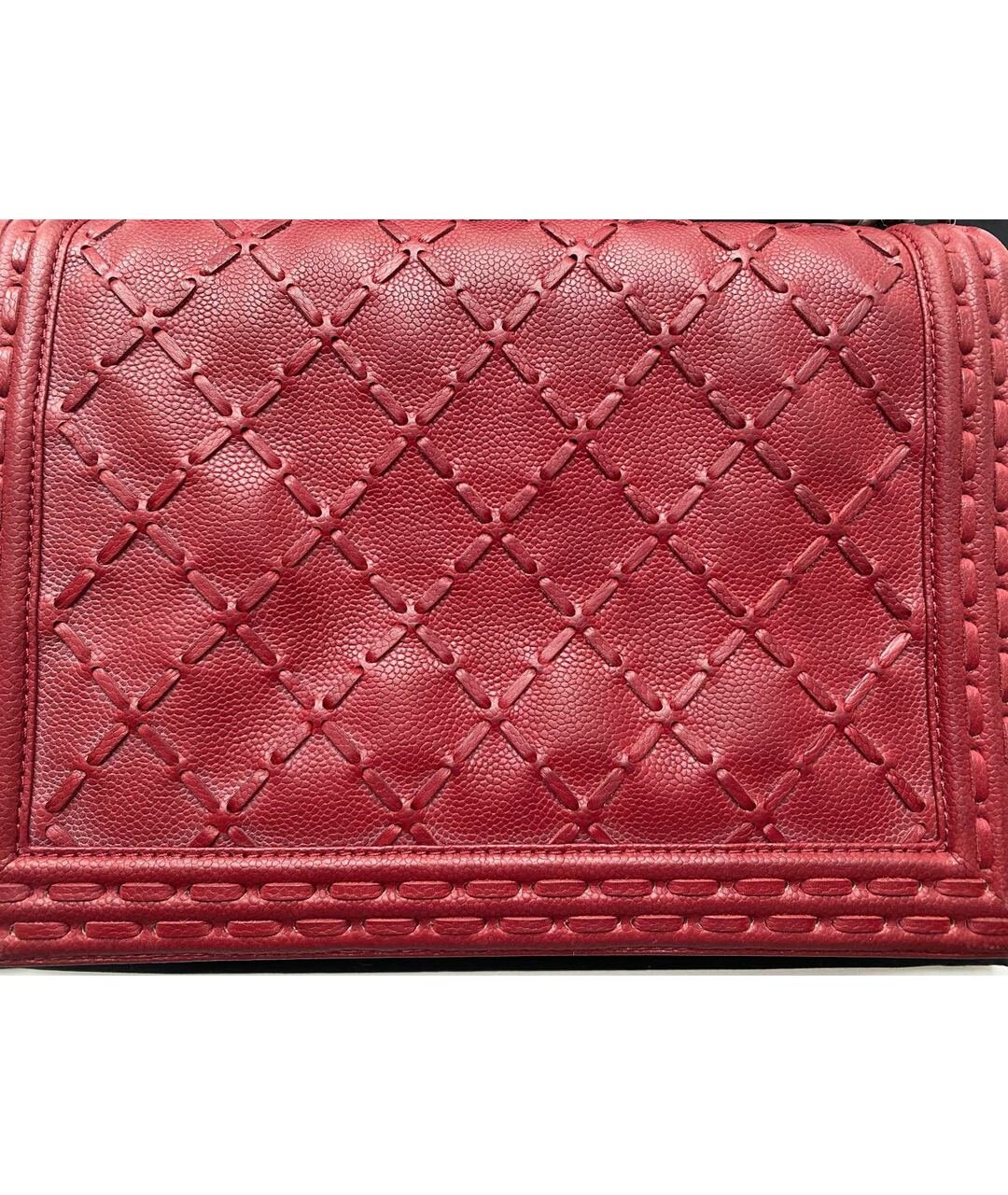 CHANEL PRE-OWNED Красная кожаная сумка через плечо, фото 7