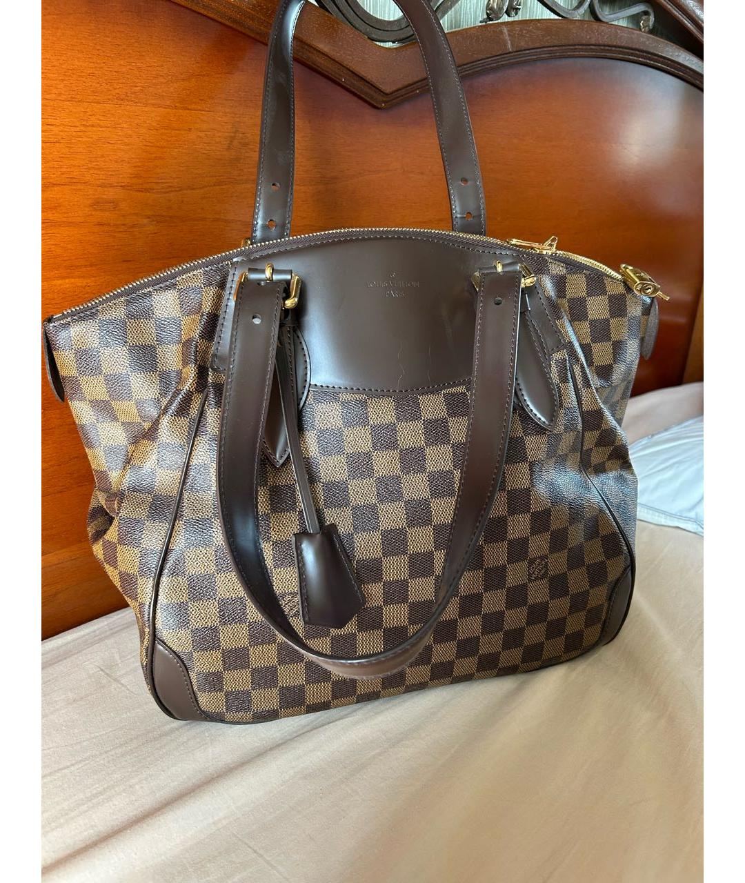 LOUIS VUITTON Коричневая сумка с короткими ручками, фото 2