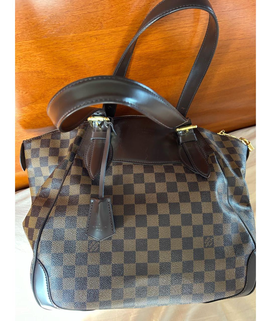 LOUIS VUITTON Коричневая сумка с короткими ручками, фото 3