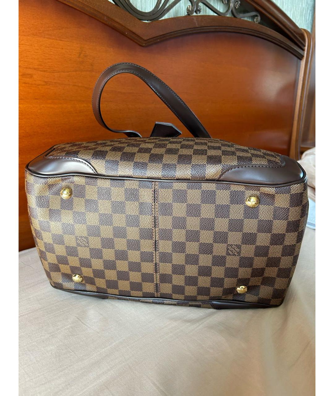 LOUIS VUITTON Коричневая сумка с короткими ручками, фото 5