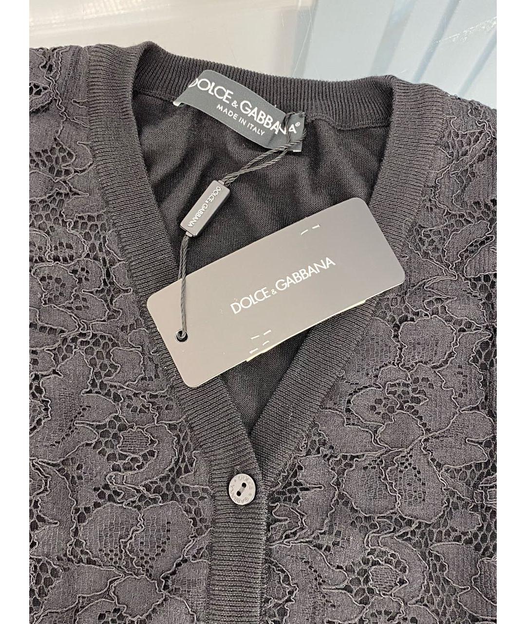 DOLCE&GABBANA Черный шерстяной кардиган, фото 3