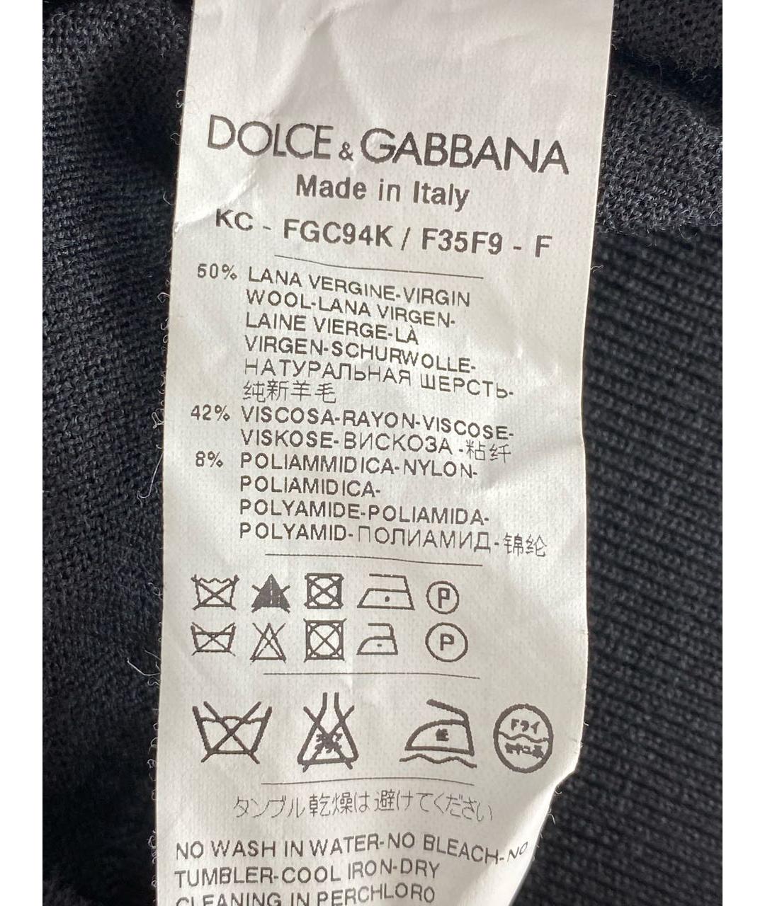 DOLCE&GABBANA Черный шерстяной кардиган, фото 7