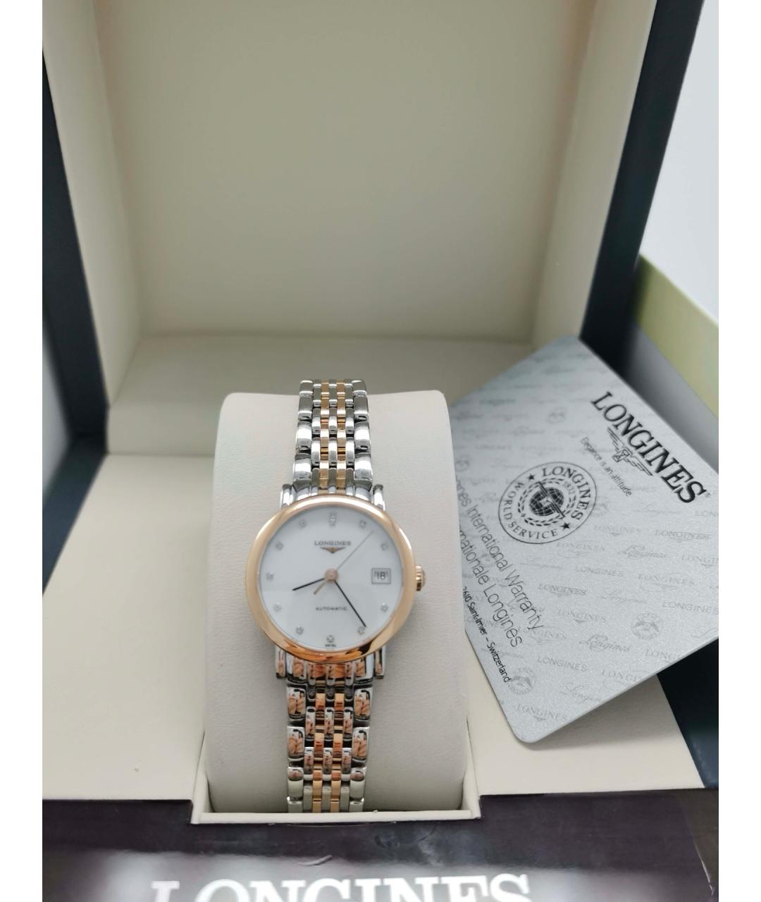LONGINES Белые металлические часы, фото 3
