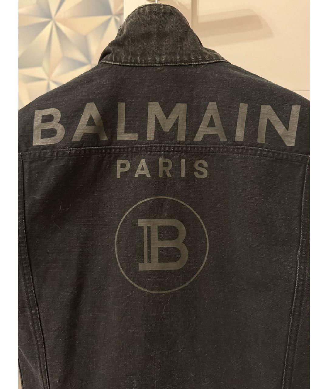 BALMAIN Черная деним куртка, фото 3