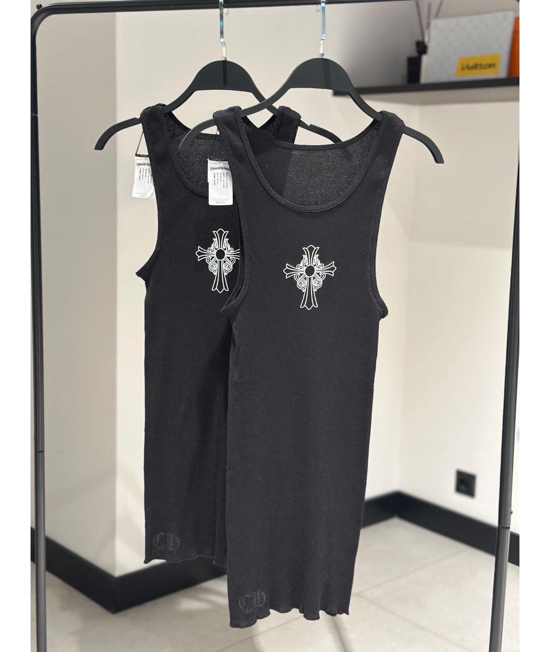CHROME HEARTS Черная хлопковая майка, фото 6