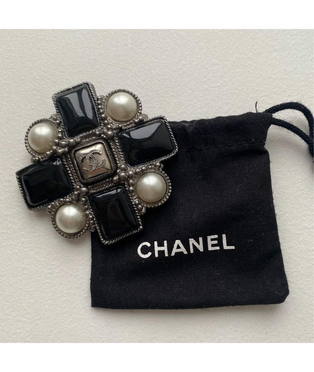 CHANEL Серебряная металлическая булавка / брошь, фото 3