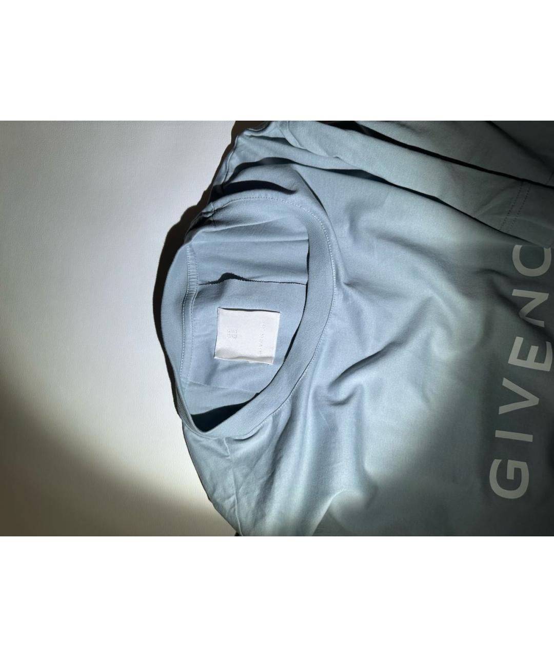 GIVENCHY Голубая хлопковая футболка, фото 3