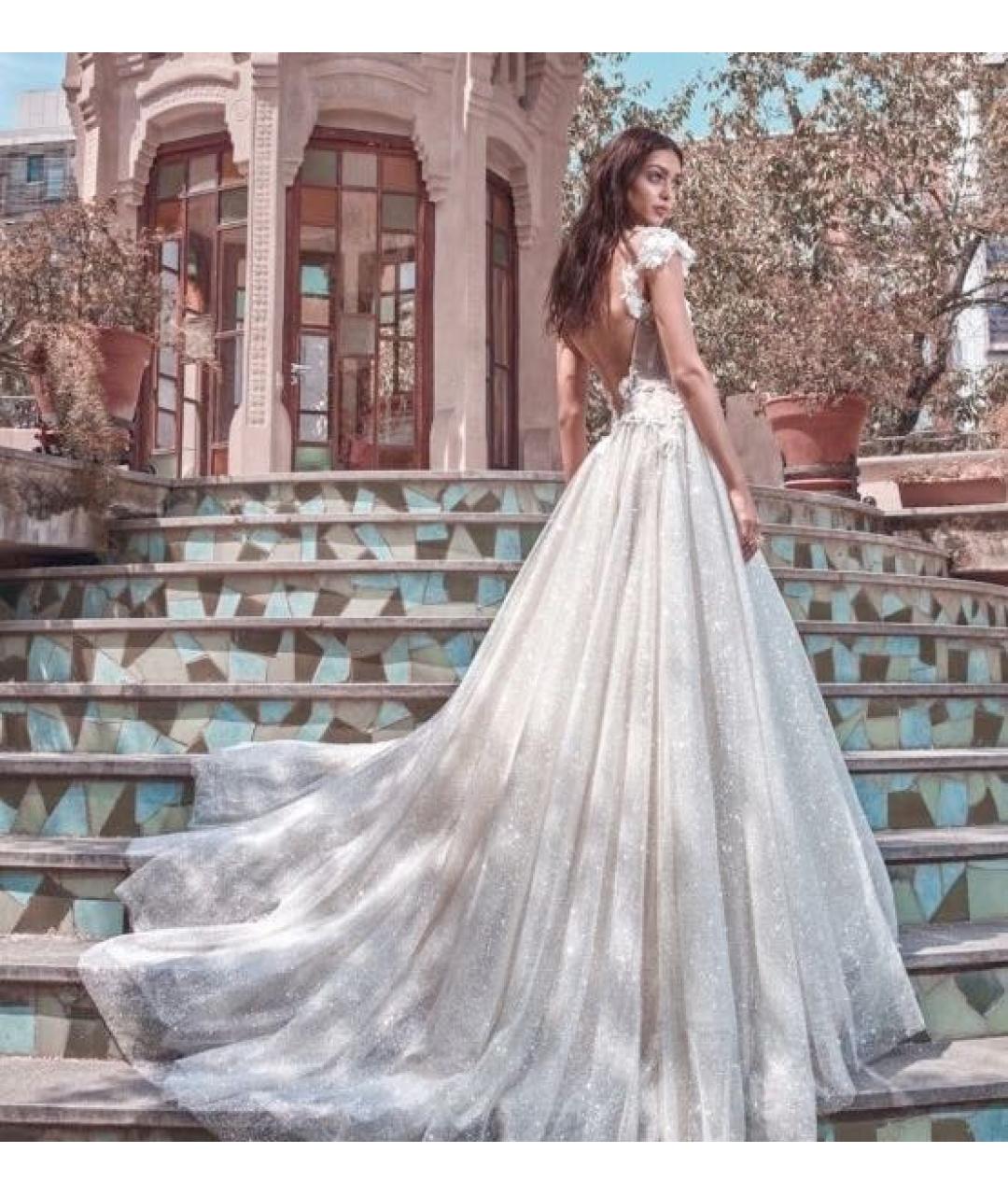 GALIA LAHAV Белое шелковое свадебное платье, фото 3