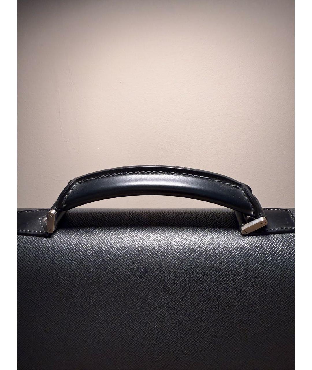 LOUIS VUITTON Коричневый кожаный портфель, фото 6