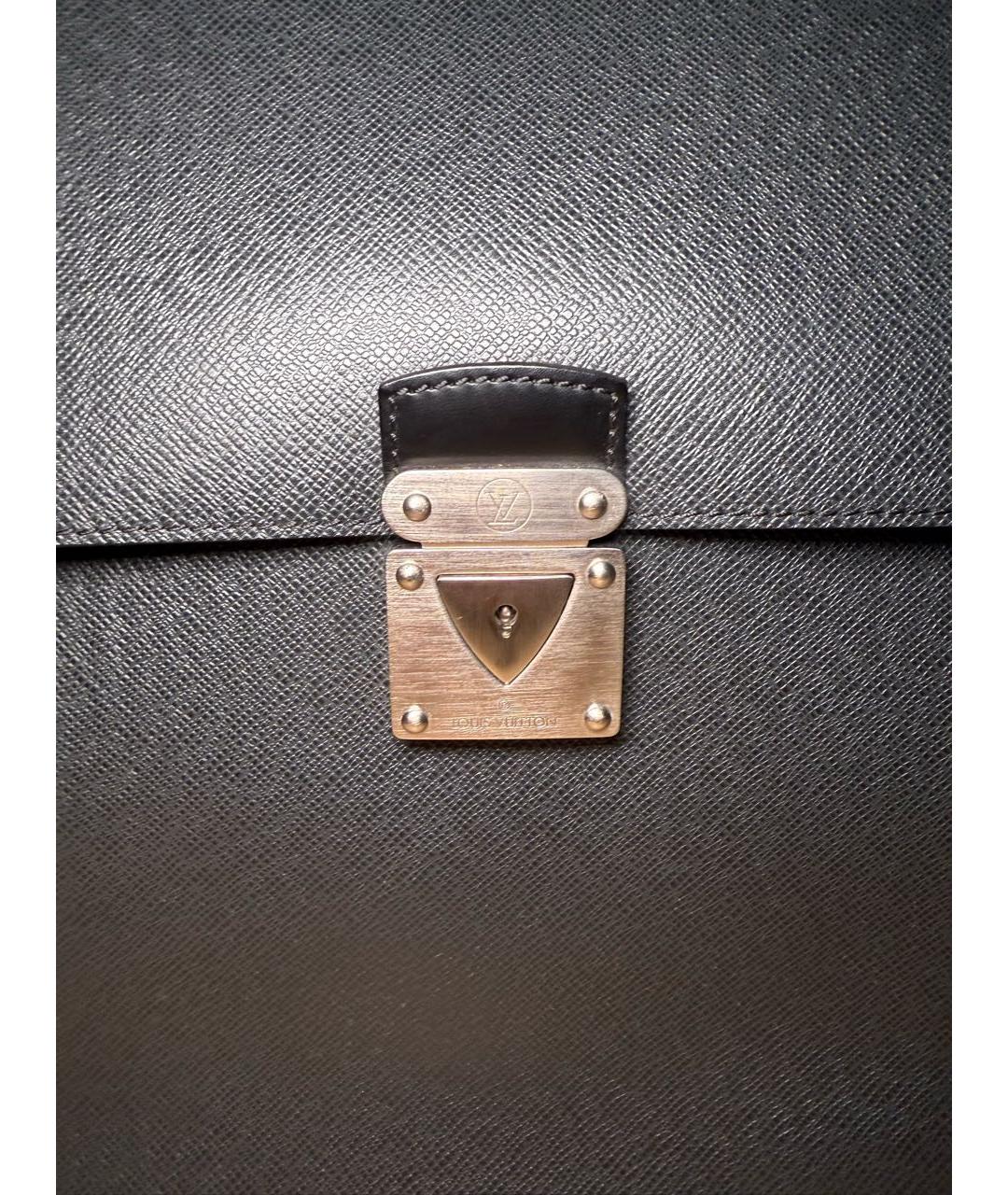LOUIS VUITTON Коричневый кожаный портфель, фото 2
