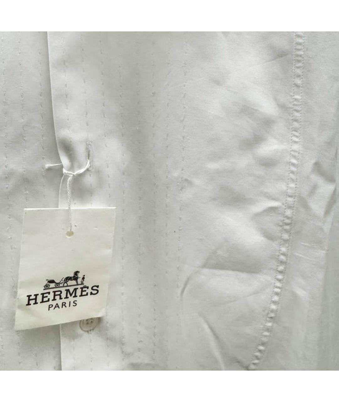 HERMES Белая хлопковая классическая рубашка, фото 6