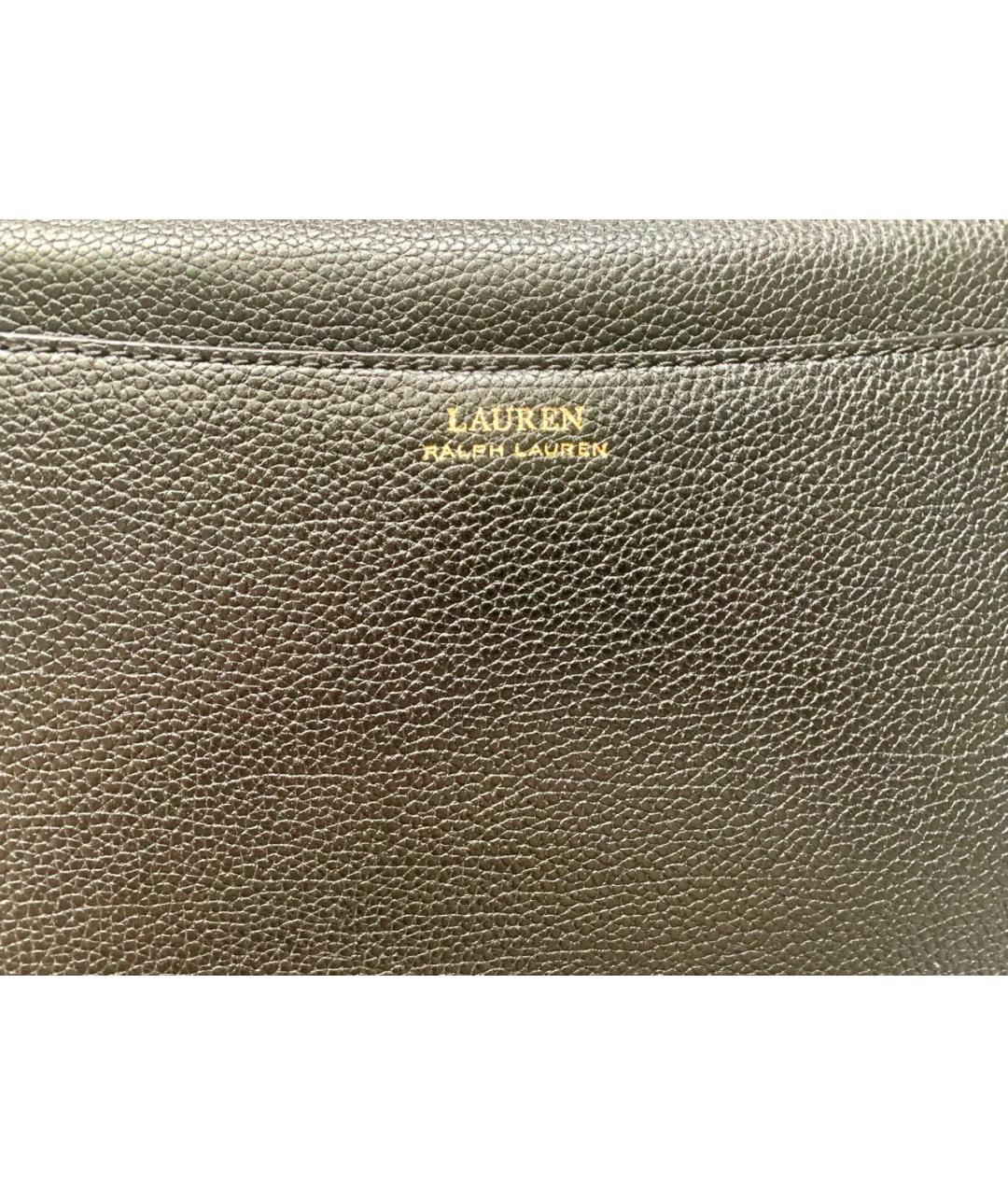 RALPH LAUREN Черная кожаная сумка через плечо, фото 3