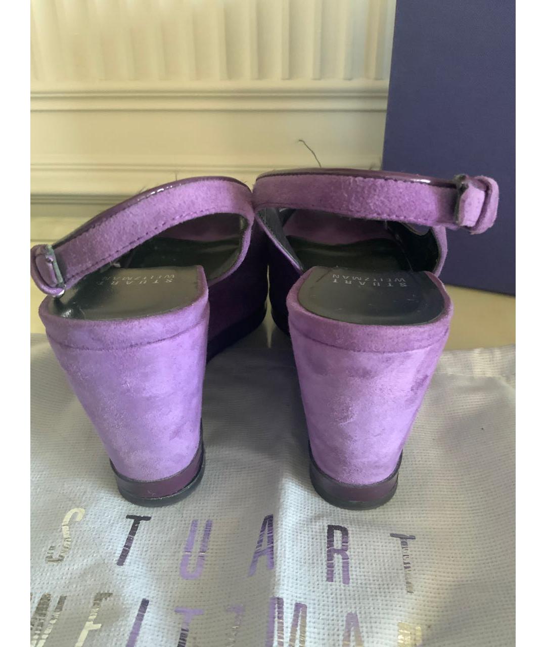 STUART WEITZMAN Фиолетовые замшевые босоножки, фото 4