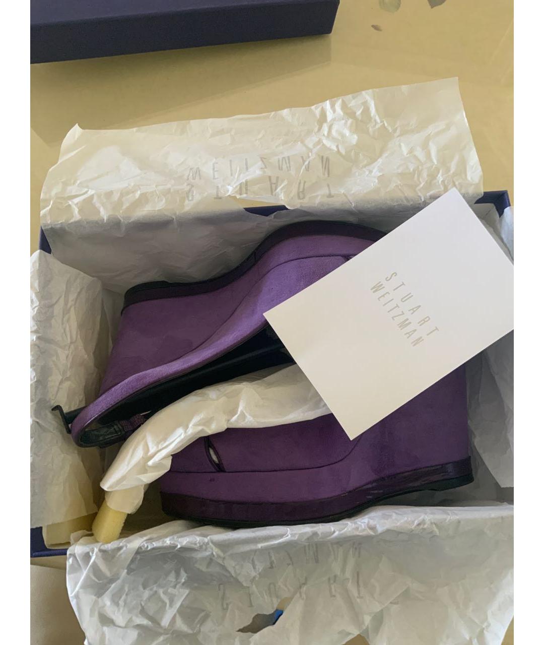STUART WEITZMAN Фиолетовые замшевые босоножки, фото 8