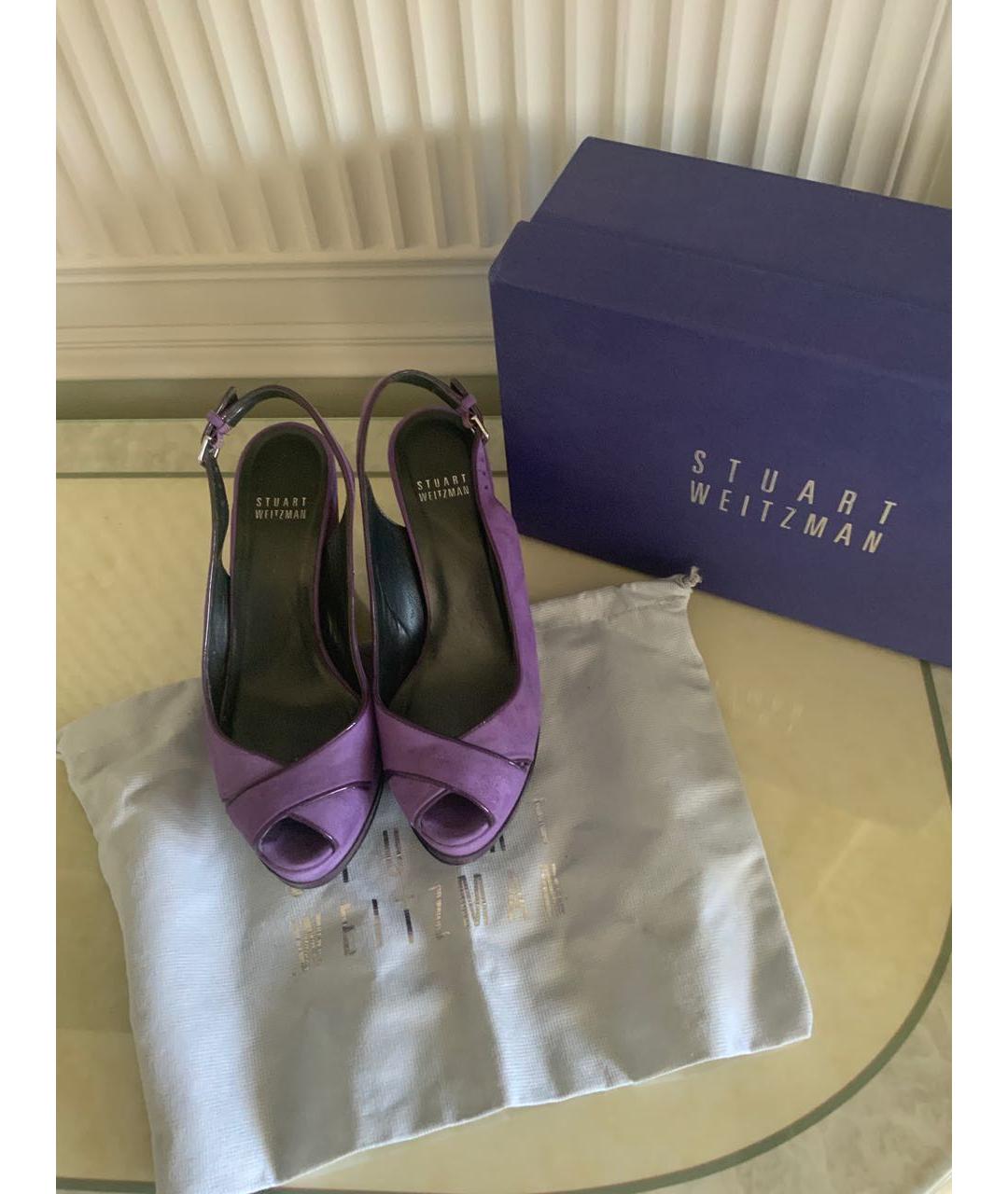 STUART WEITZMAN Фиолетовые замшевые босоножки, фото 2