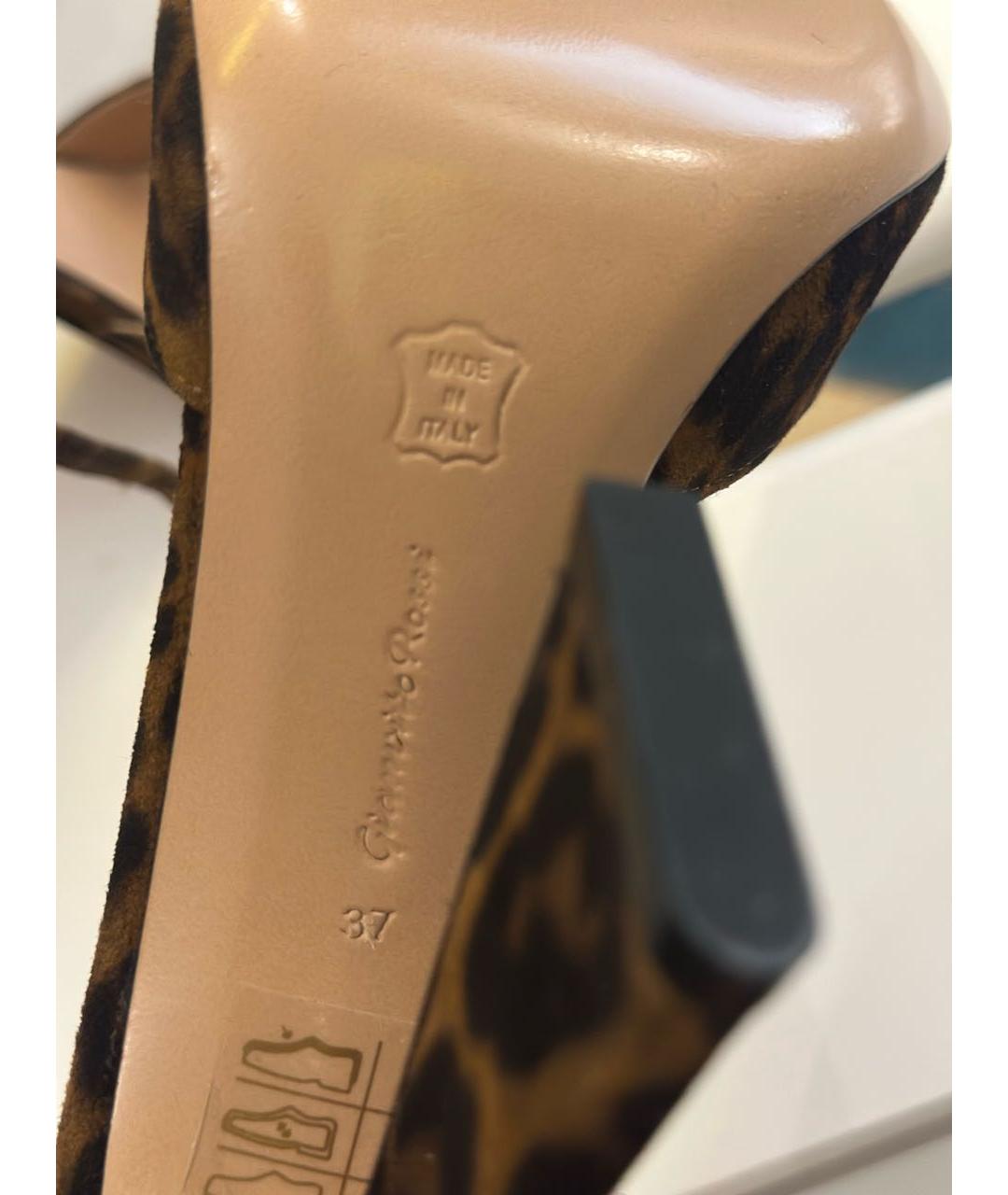 GIANVITO ROSSI Коричневые текстильные туфли, фото 5