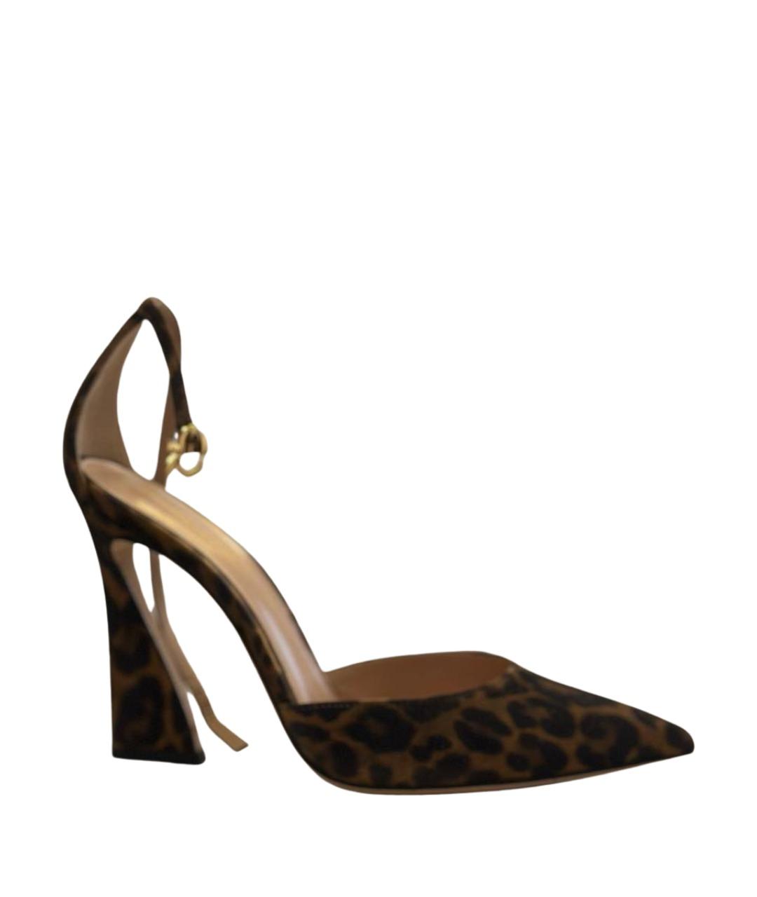 GIANVITO ROSSI Коричневые текстильные туфли, фото 1