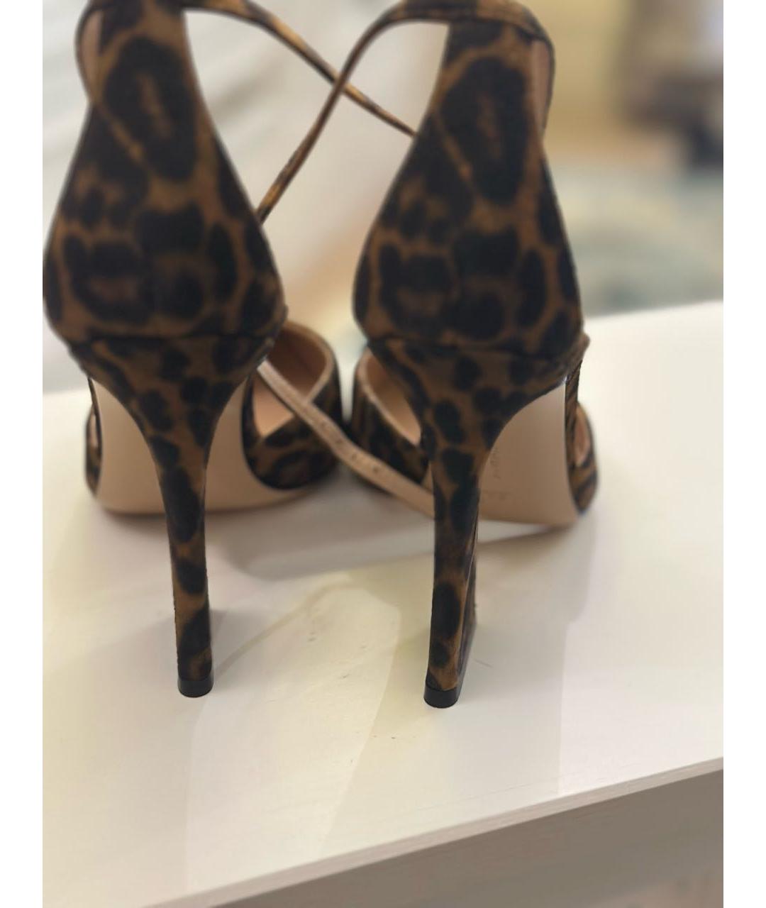 GIANVITO ROSSI Коричневые текстильные туфли, фото 4