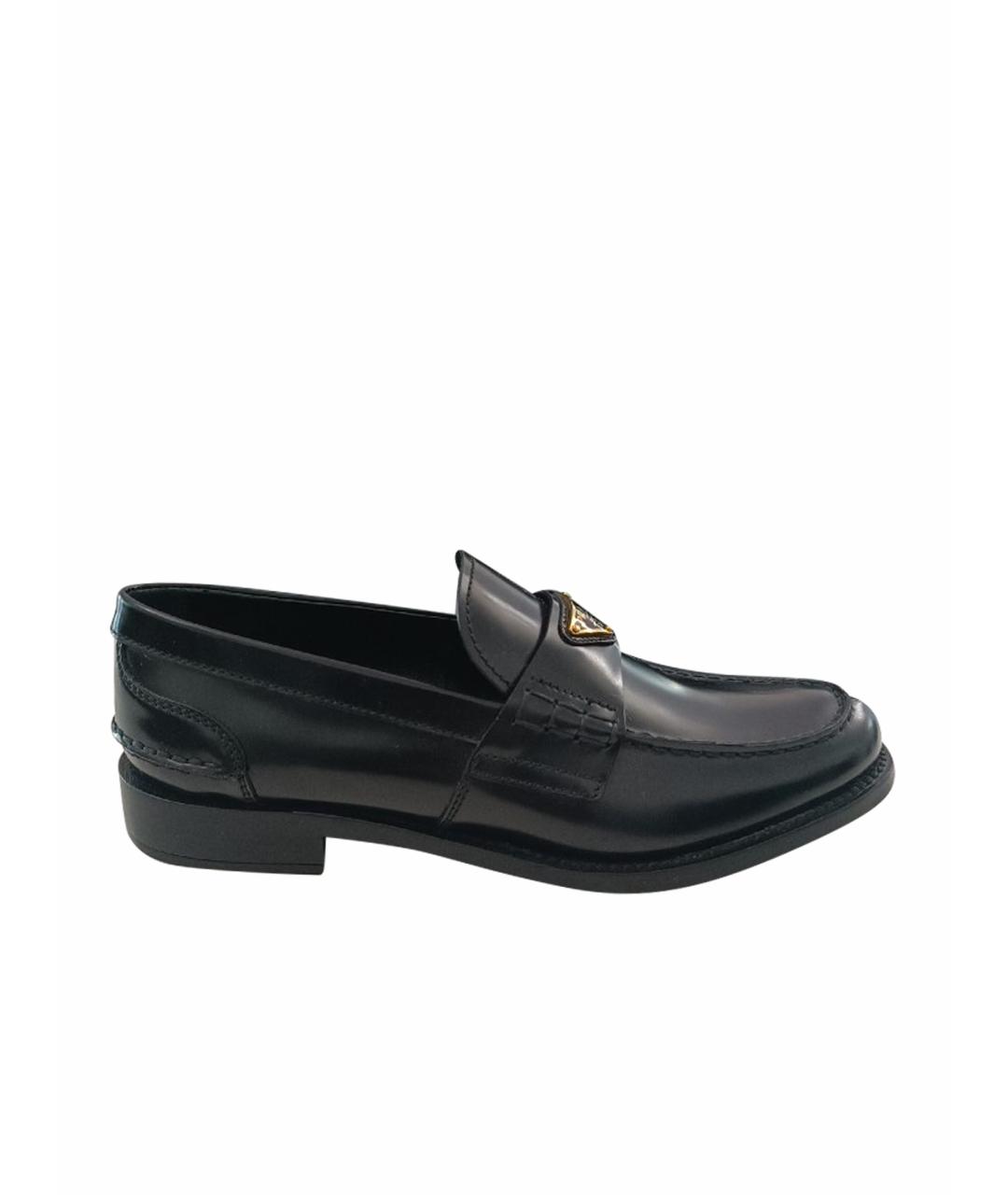 PRADA Черные кожаные лоферы, фото 1