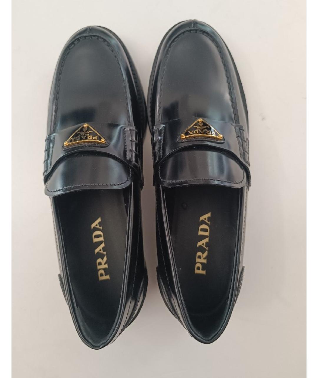 PRADA Черные кожаные лоферы, фото 2
