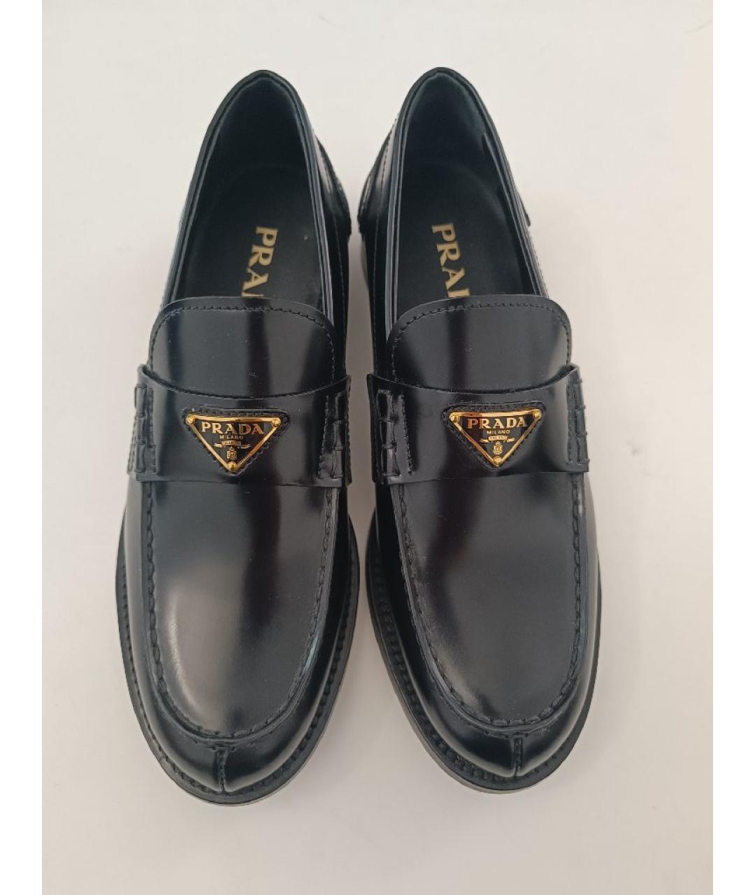PRADA Черные кожаные лоферы, фото 3