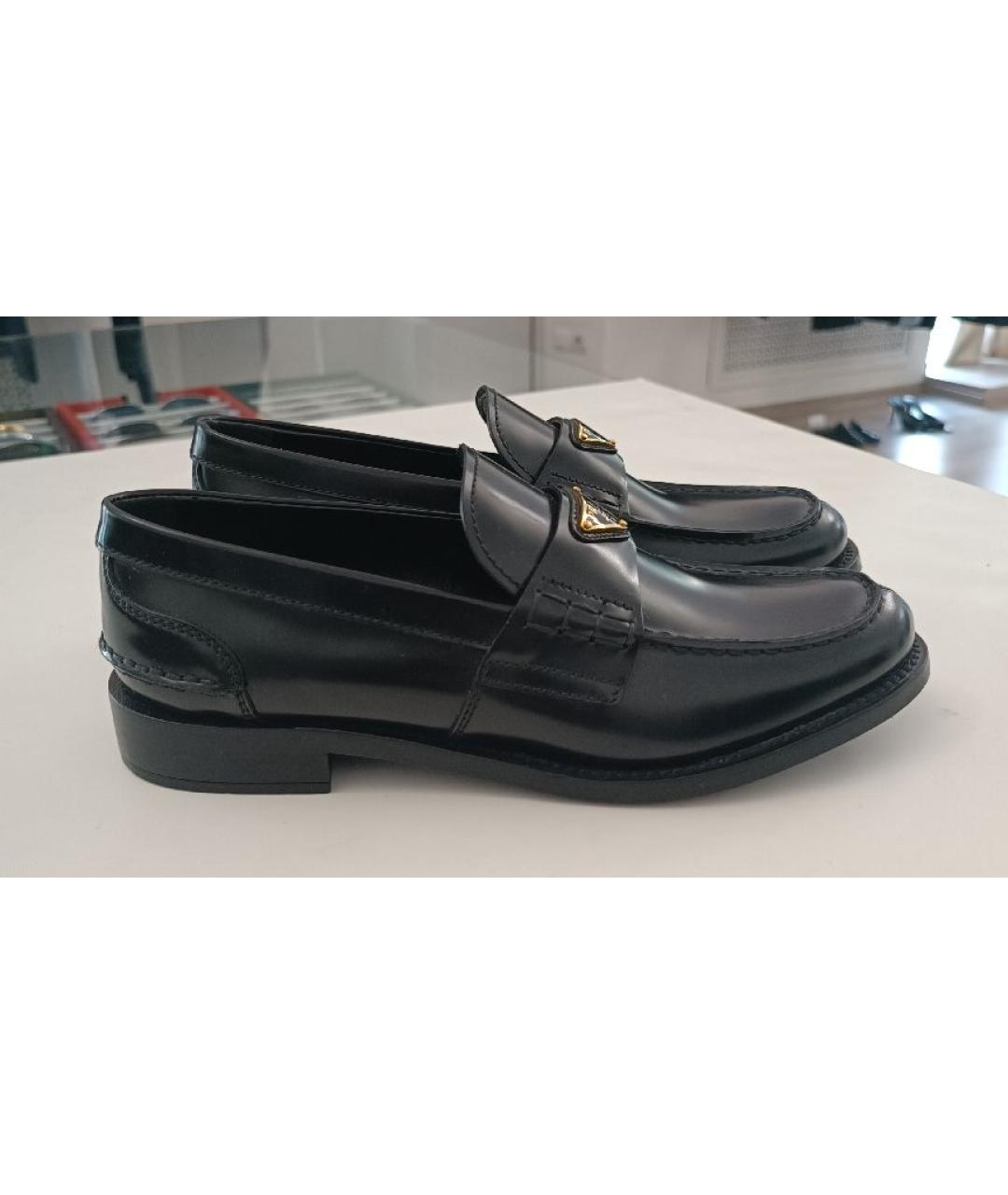 PRADA Черные кожаные лоферы, фото 5