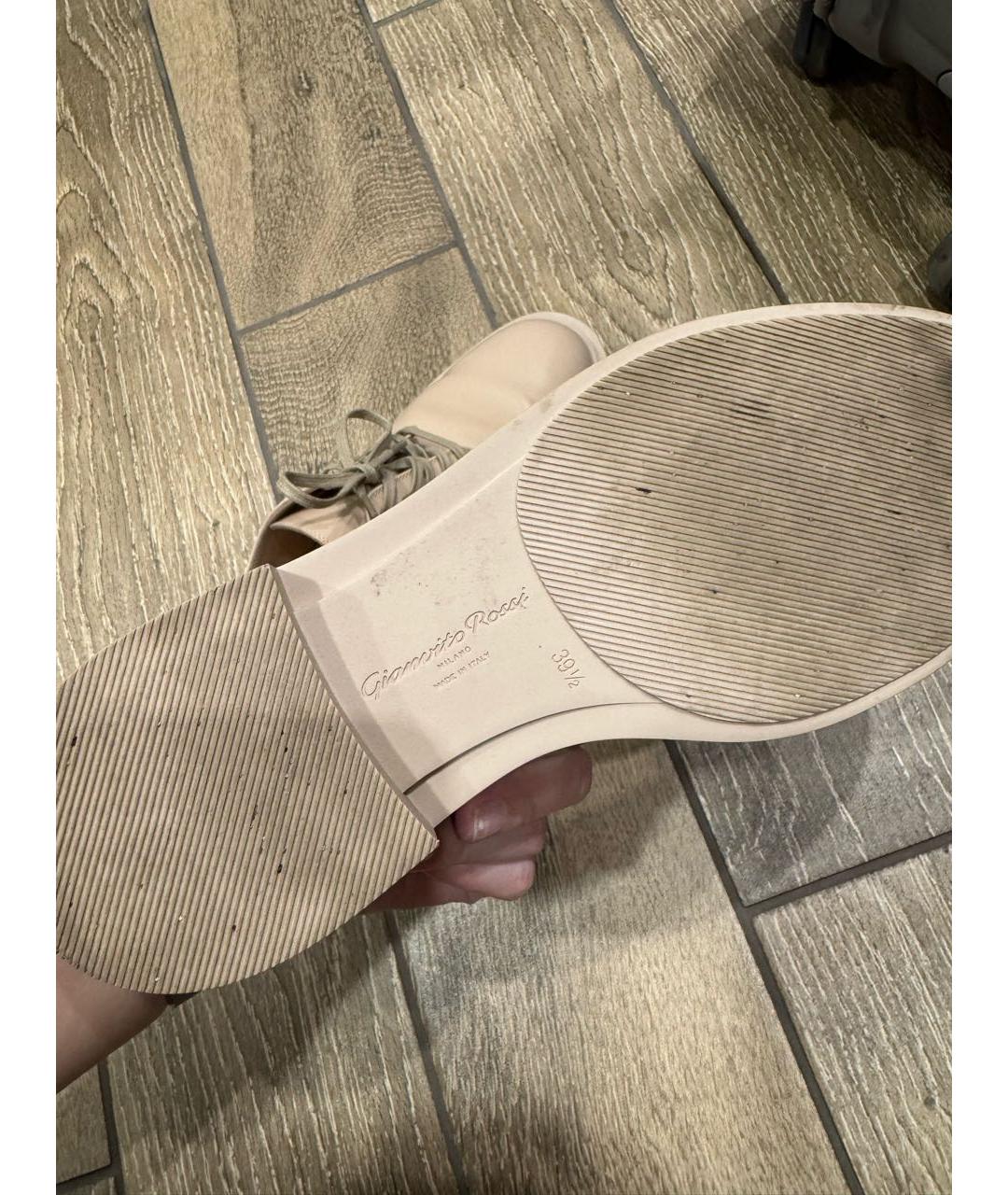 GIANVITO ROSSI Бежевые ботинки из лакированной кожи, фото 7