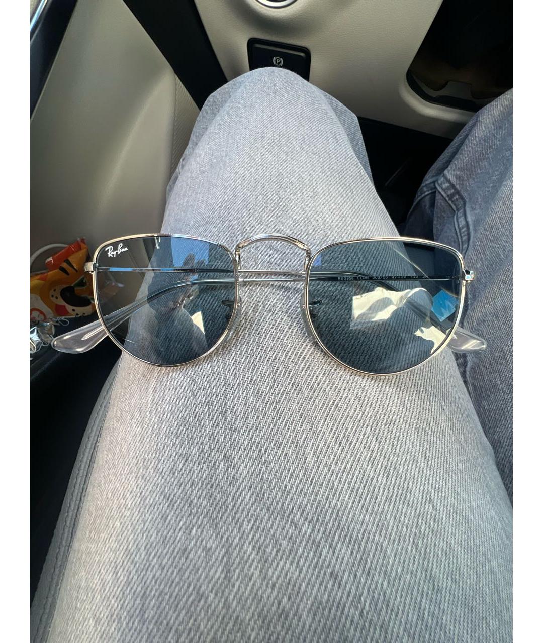 RAY BAN Серебряные металлические солнцезащитные очки, фото 5