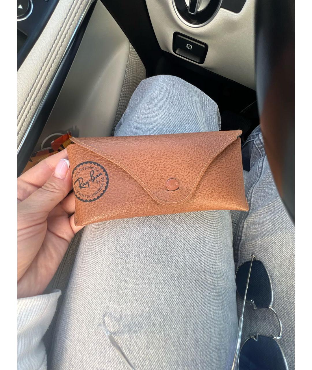 RAY BAN Серебряные металлические солнцезащитные очки, фото 4