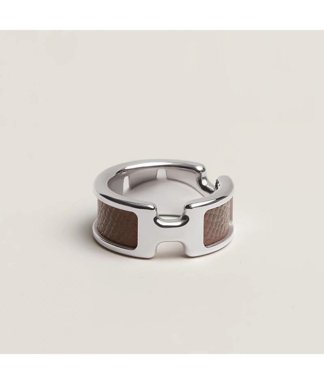 HERMES Коричневое серебряное кольцо, фото 3