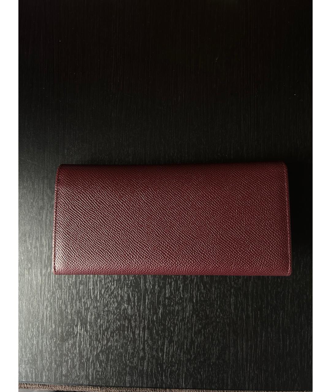FERRAGAMO Бордовый кожаный кошелек, фото 2