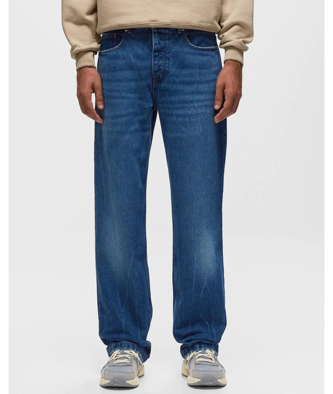 Ami Paris Синие хлопковые прямые джинсы, фото 2