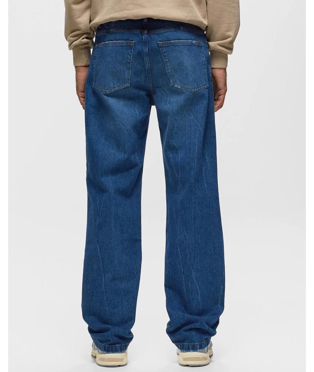 Ami Paris Синие хлопковые прямые джинсы, фото 3