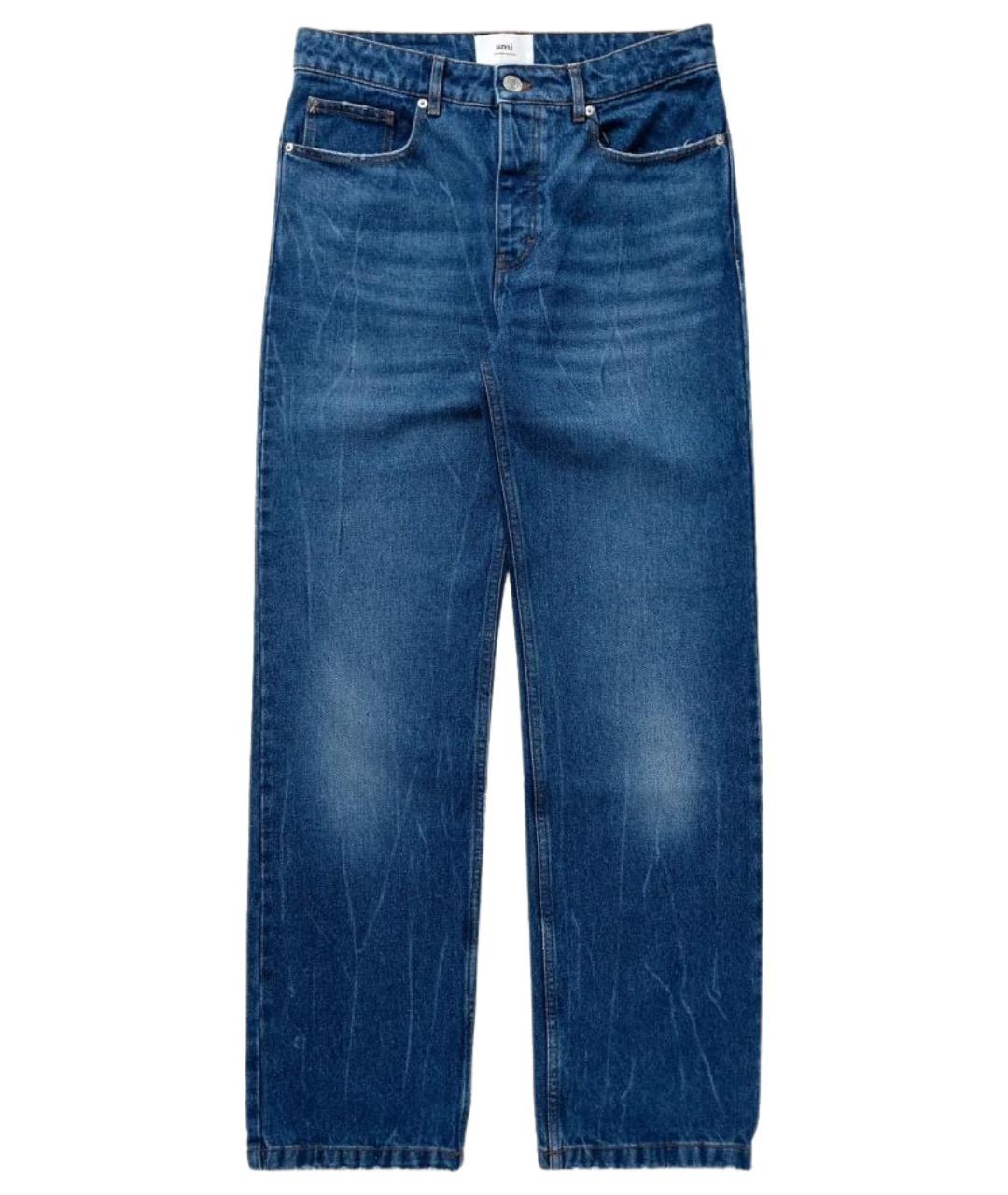 Ami Paris Синие хлопковые прямые джинсы, фото 1