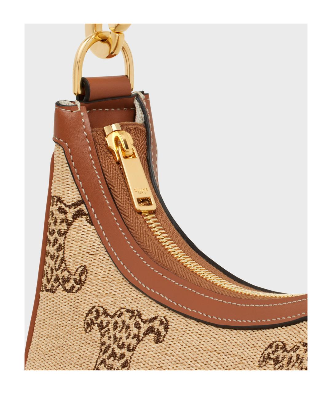 CELINE Коричневая тканевая сумка через плечо, фото 4