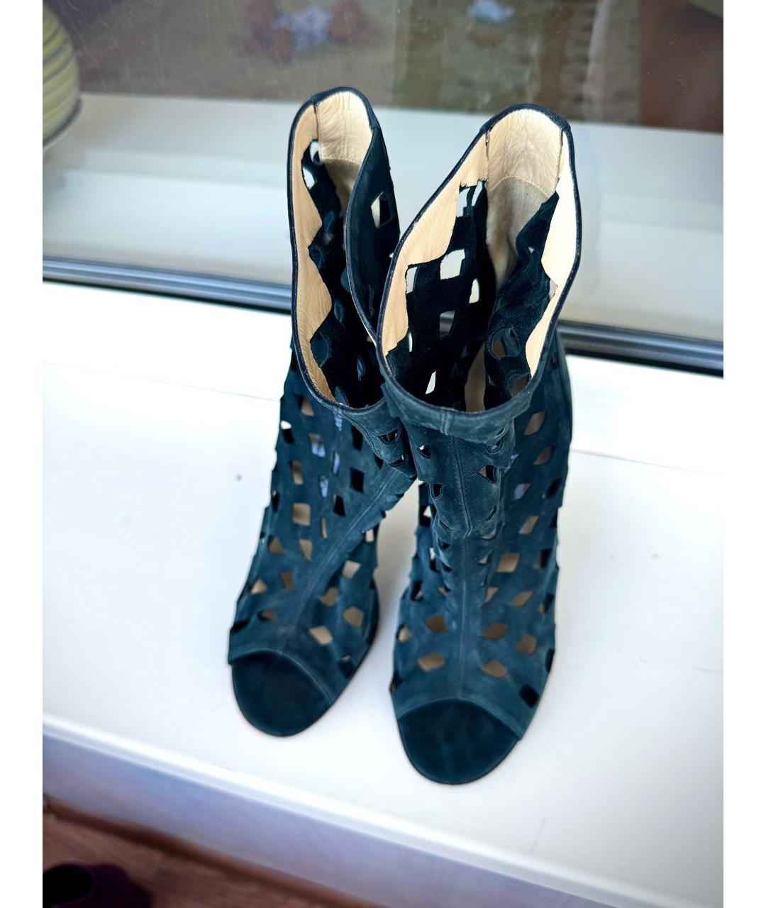 JIMMY CHOO Зеленые замшевые ботильоны, фото 8