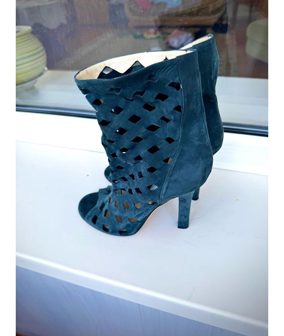 JIMMY CHOO Зеленые замшевые ботильоны, фото 9