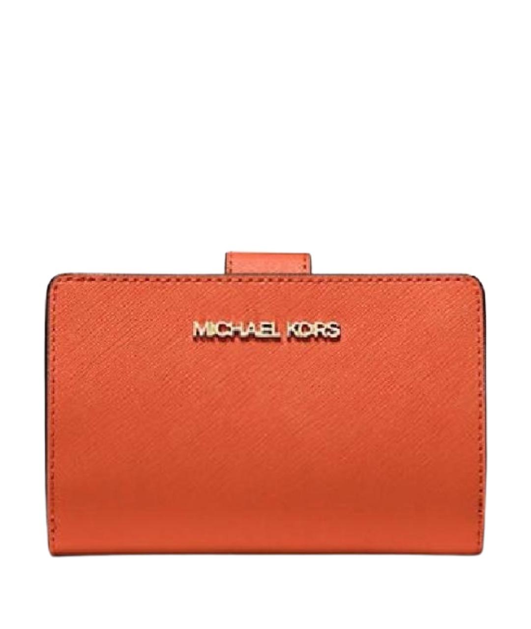 MICHAEL KORS Оранжевый кожаный кошелек, фото 1