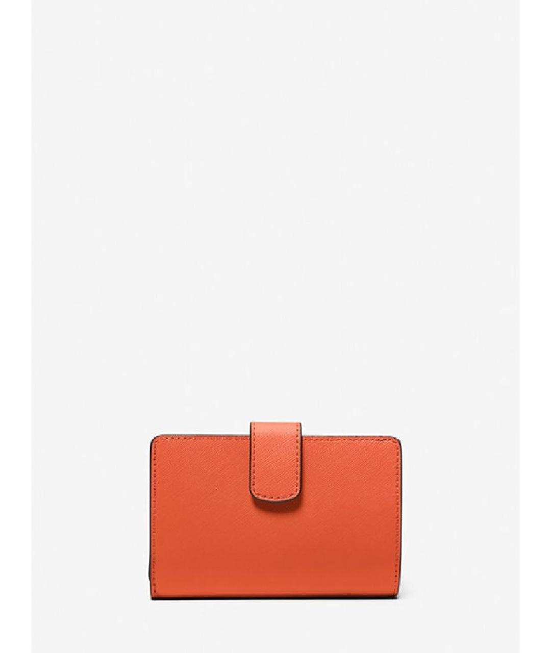 MICHAEL KORS Оранжевый кожаный кошелек, фото 2