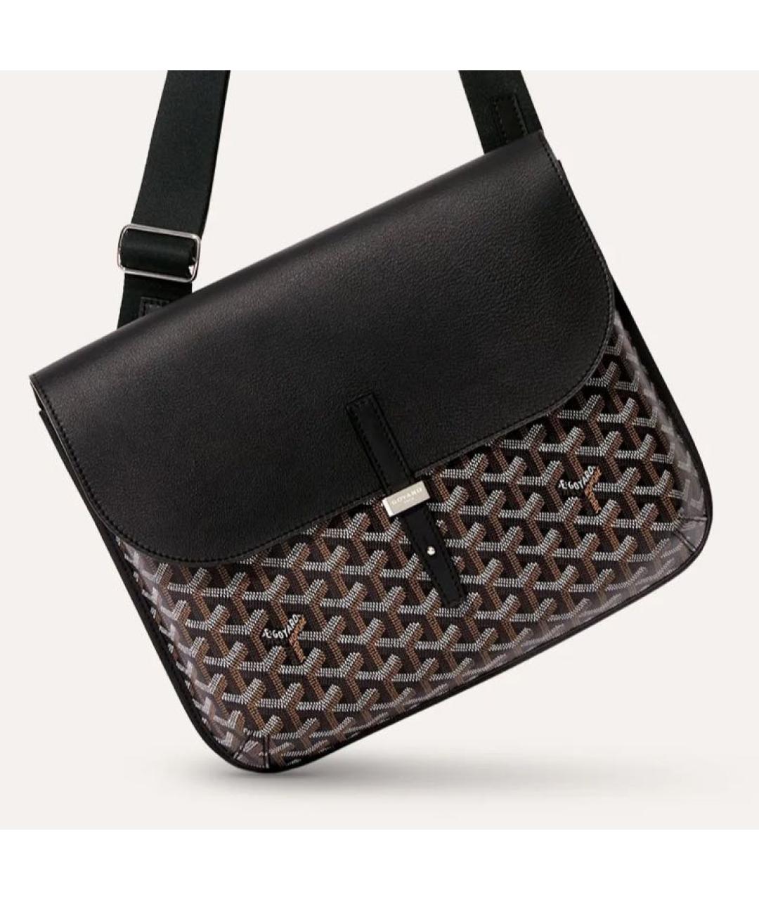 GOYARD Черная кожаная сумка на плечо, фото 3