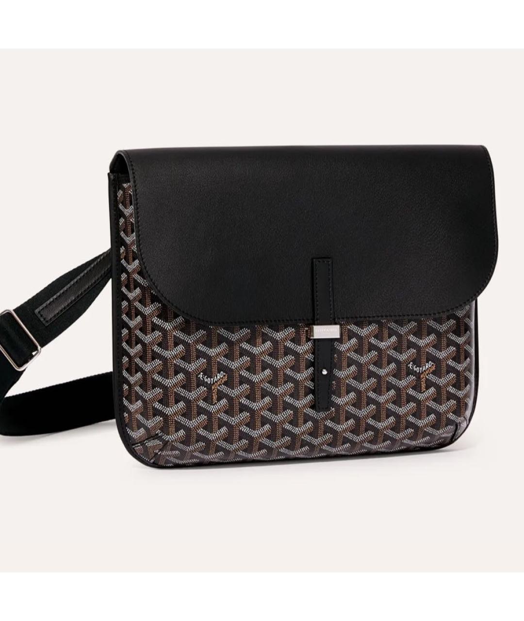 GOYARD Черная кожаная сумка на плечо, фото 4