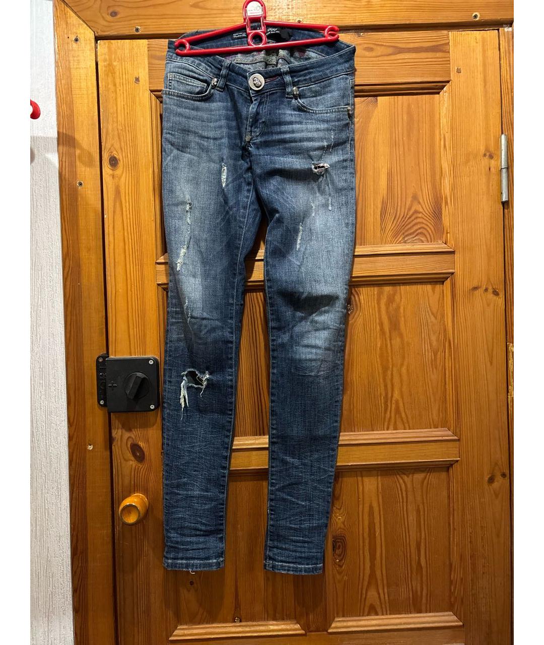 PHILIPP PLEIN Синие хлопковые джинсы слим, фото 6