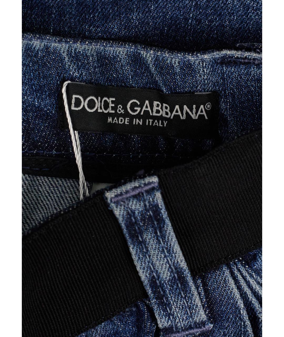 DOLCE&GABBANA Синяя деним юбка мини, фото 5