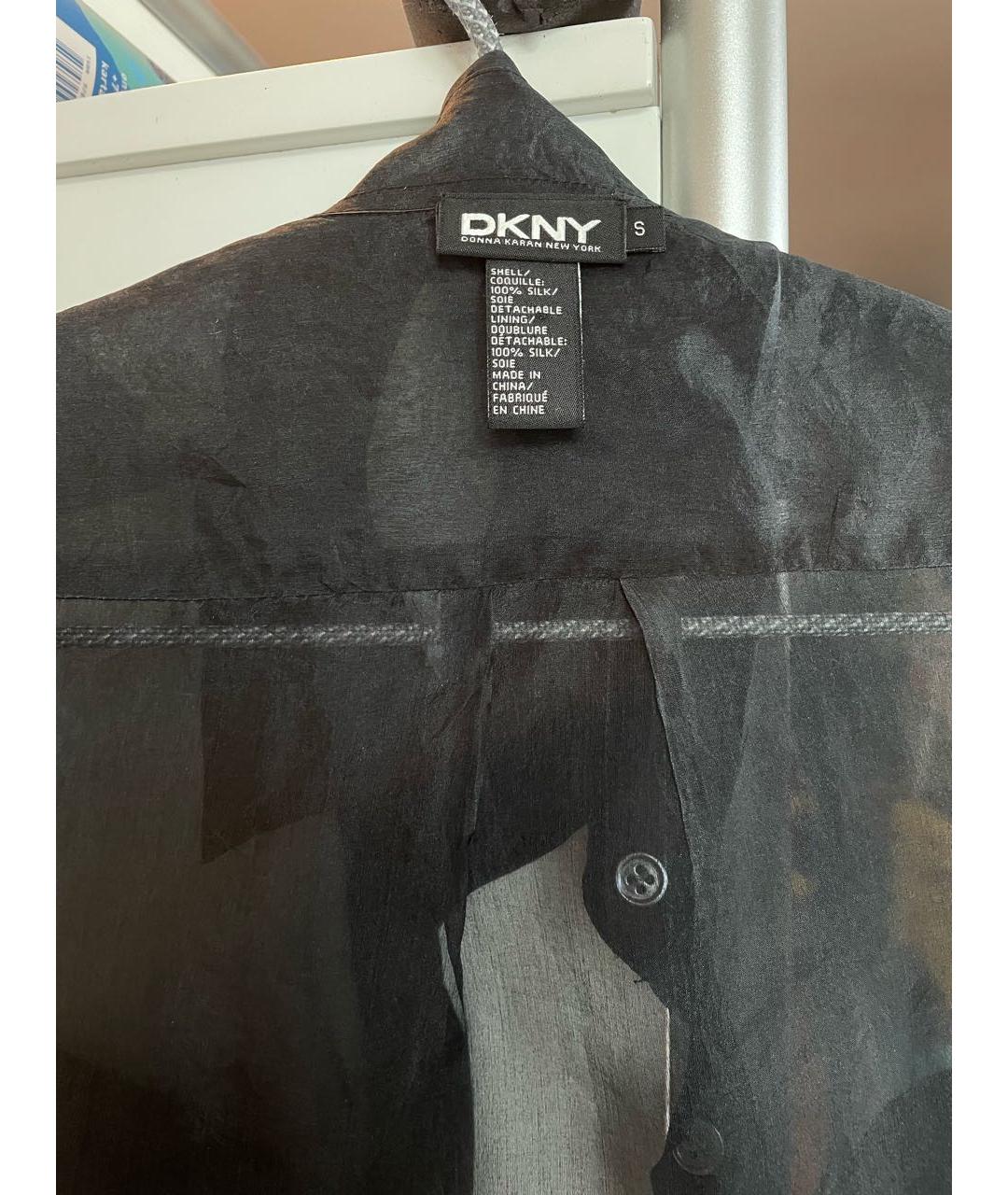 DKNY Черная шелковая блузы, фото 3
