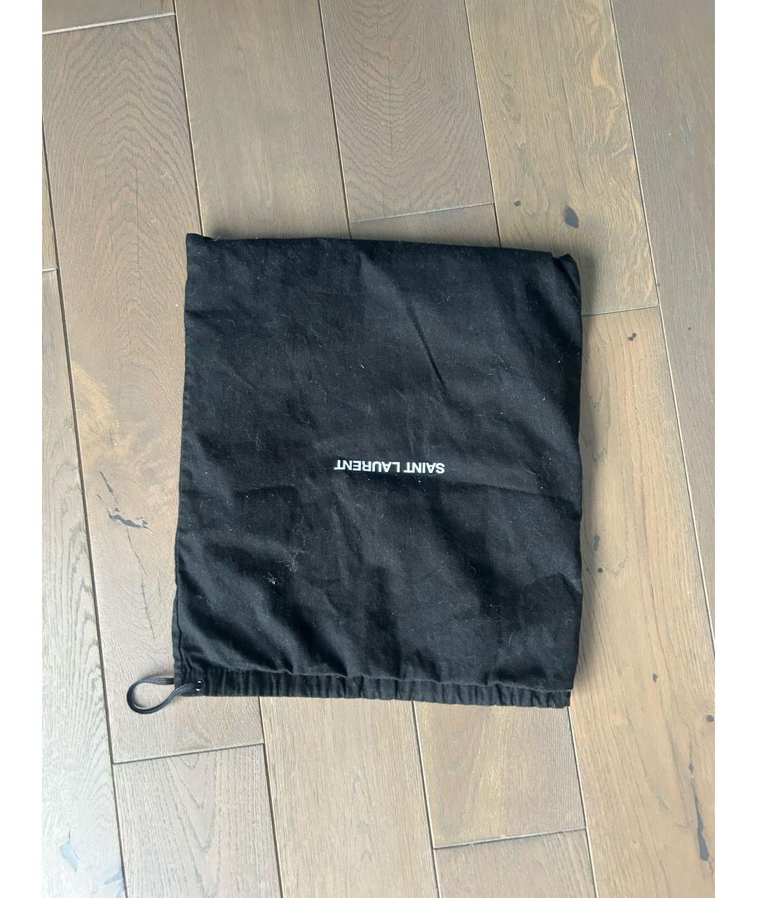 SAINT LAURENT Черная кожаная сумка с короткими ручками, фото 7