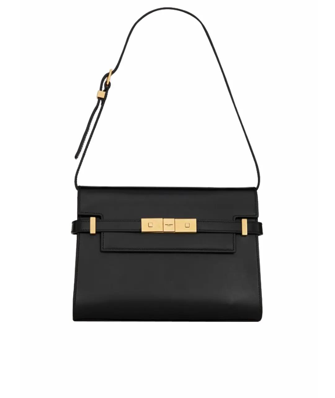 SAINT LAURENT Черная кожаная сумка с короткими ручками, фото 1