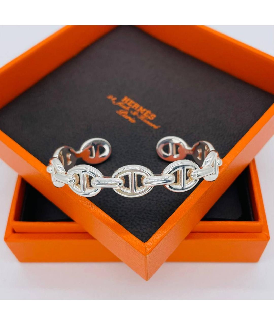 HERMES Серебрянный серебряный браслет, фото 3