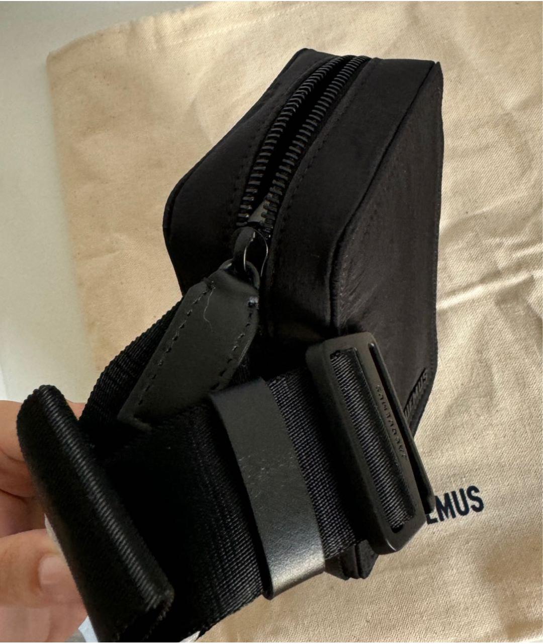 JACQUEMUS Черная тканевая сумка на плечо, фото 4